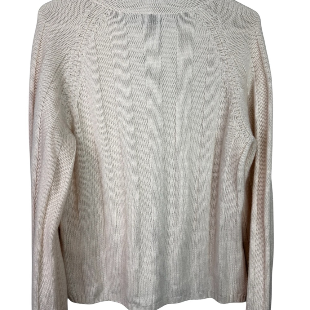 J. Crew Collection Lace Up Sweater 100% Cashmere Cream  Ribbed S NWT *flaw - Picture 6 of 14